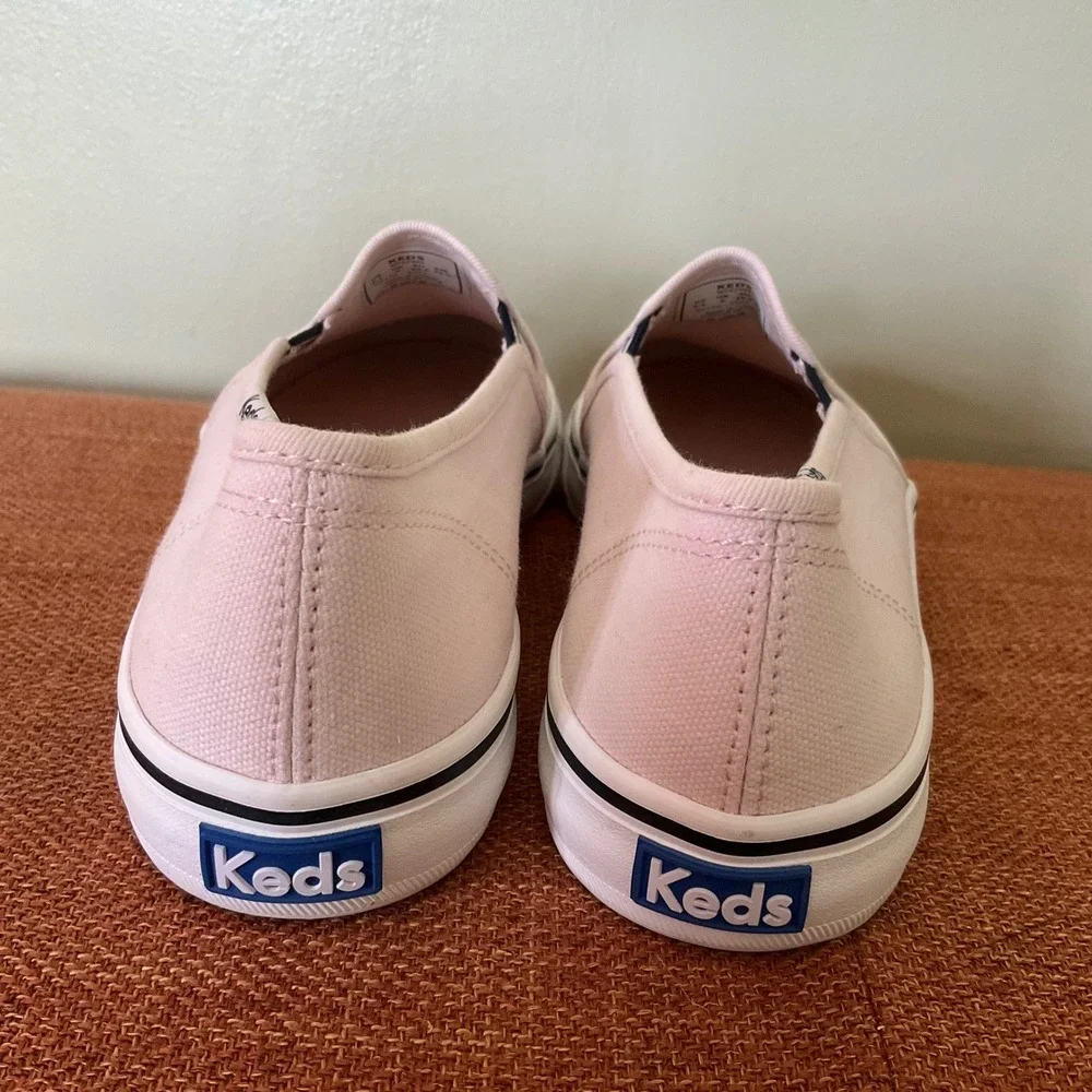 Keds Double Decker Pink Canvas Slip On Sneakers WF67490 Womens 8.5 Softerra NWOT